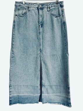Habitual Light Wash Denim Skirt  Front Slit Women’s Size Large